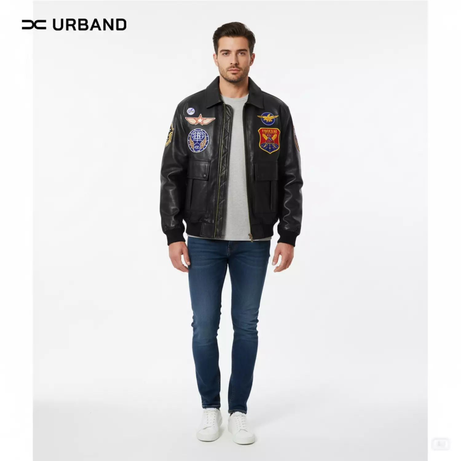 Jaket Bomber Kulit Sintetis