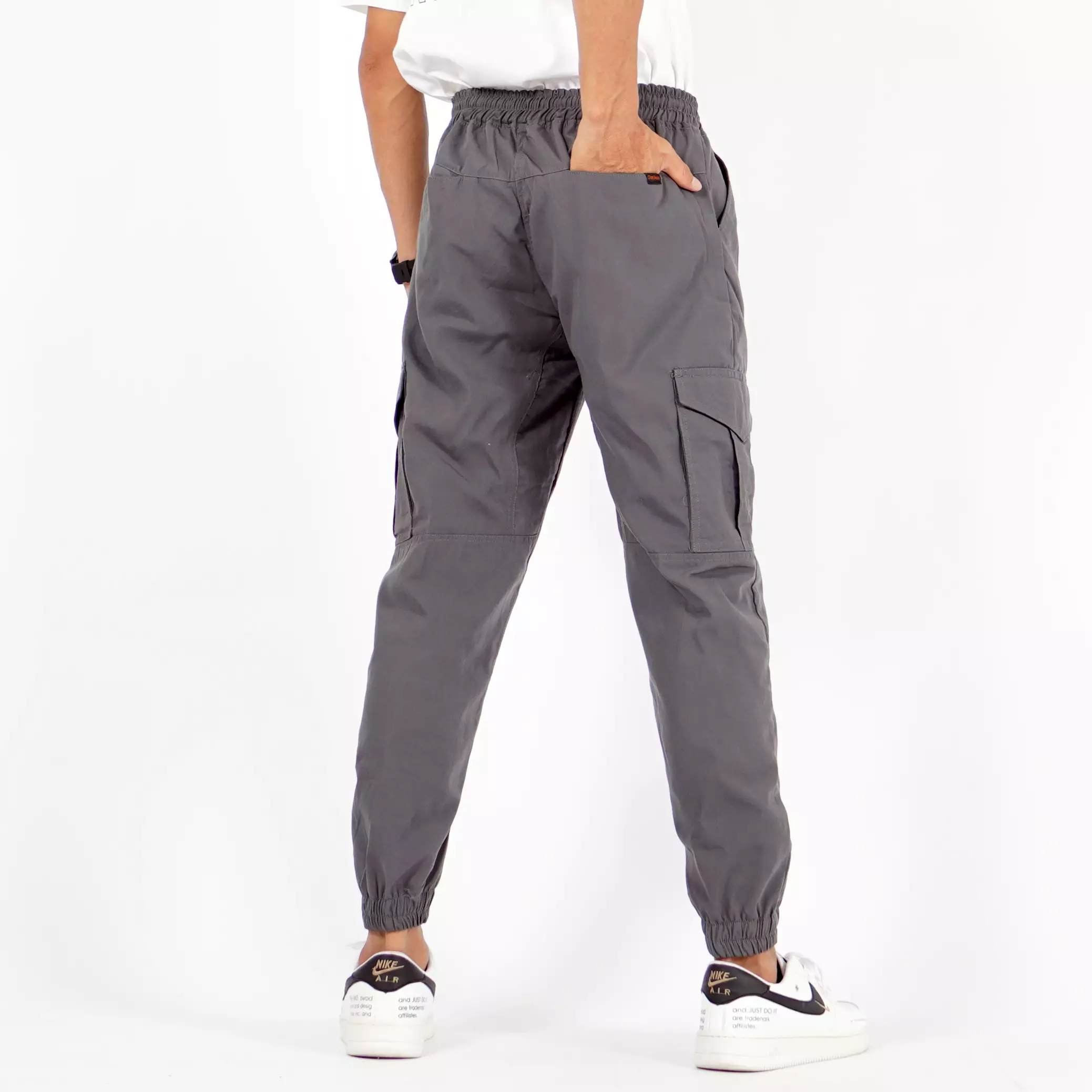 DAVE Celana Cargo Abu- abu Jogger Pants Pria Celana Cargo Pria - ABU