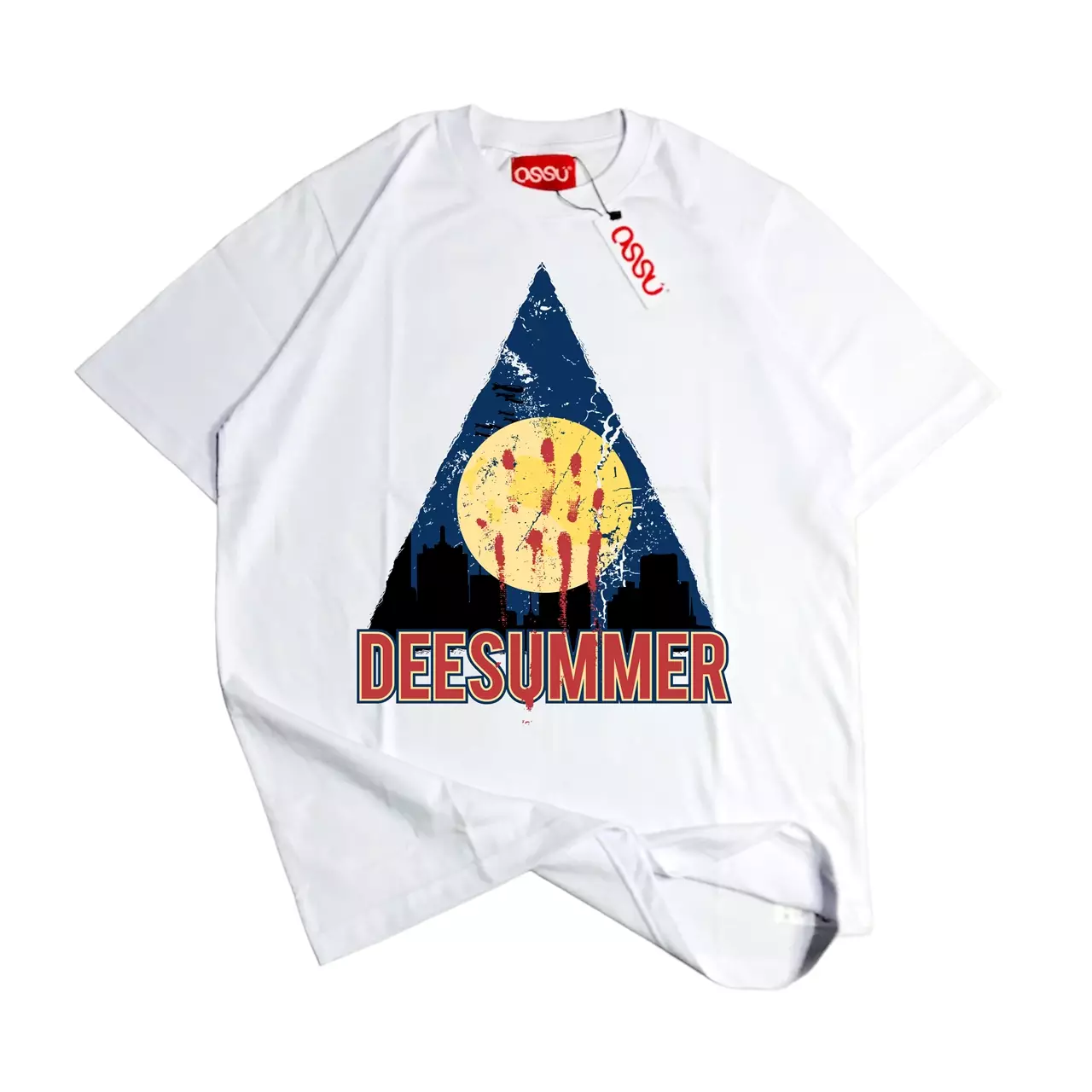 Ossu  x DEESUMMER Triangle Moon White Tshirt