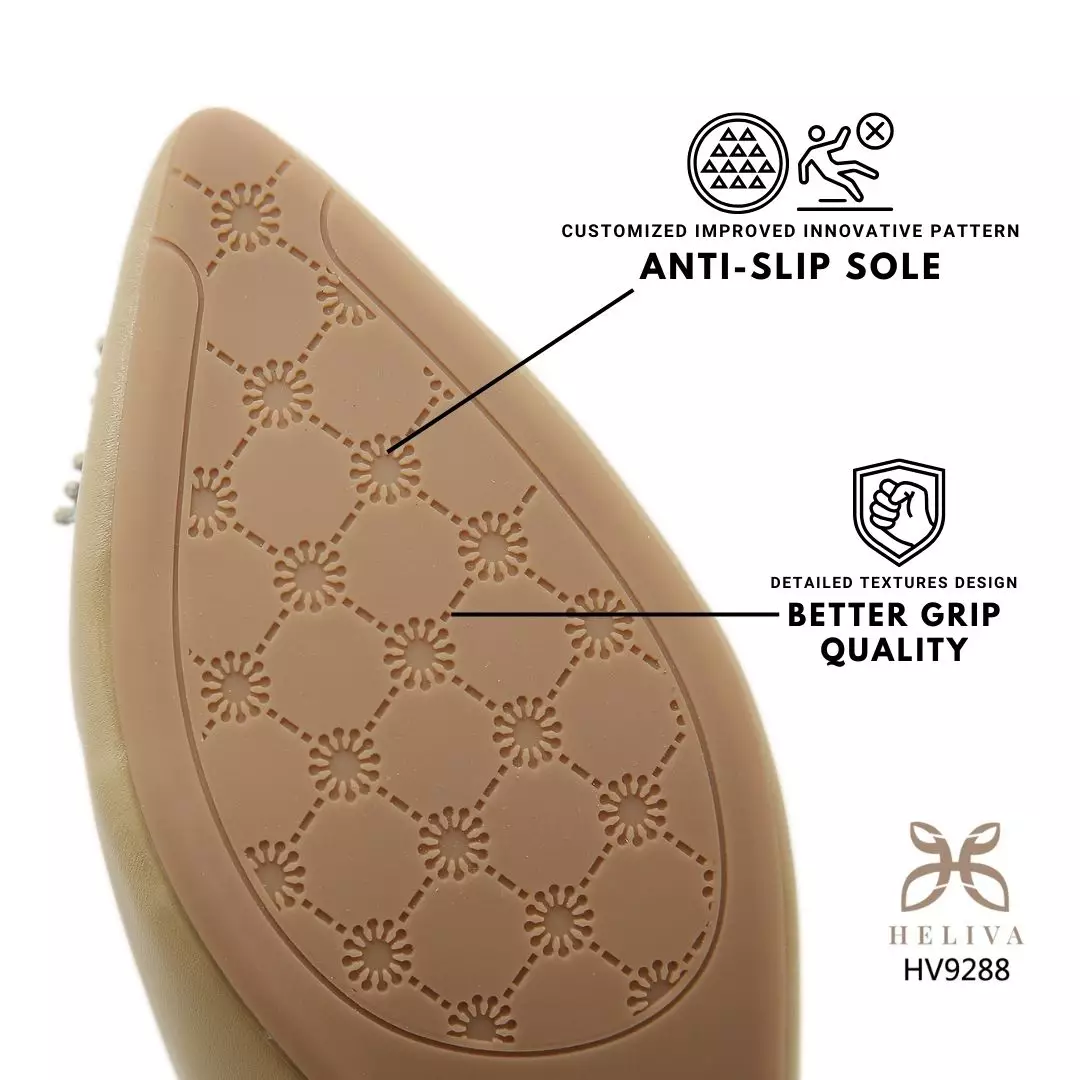 Heliva Rebecca Mules Shoes Sling Back  Frame Metal  Flower Sol 3cm HV9288