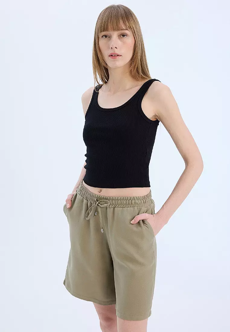 Basic Plain Ribbed Tank Top