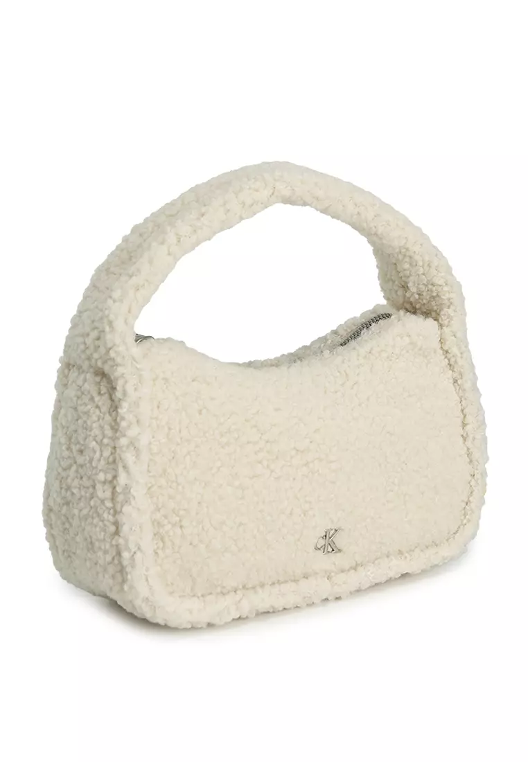【 】Women's CKJ Block Sherpa Mini Bag Ivory ☆Calvin Klein☆ Women's CKJ Block Sherpa Mini Bag Ivory 4K3