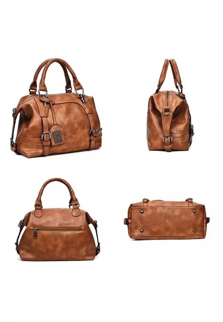 Vedlyn Genie HandBag wanita terbaru free tali panjang - Brown