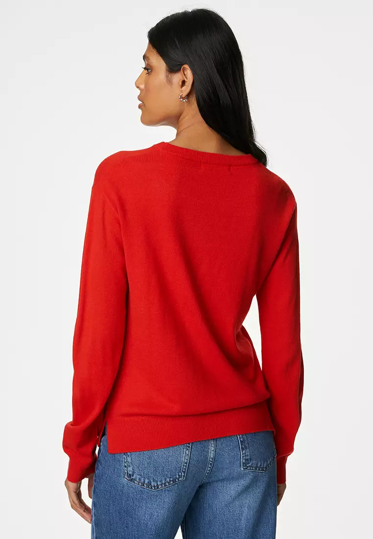 MARKS SPENCER M S Supersoft Star Crew Neck Jumper T38 1878B