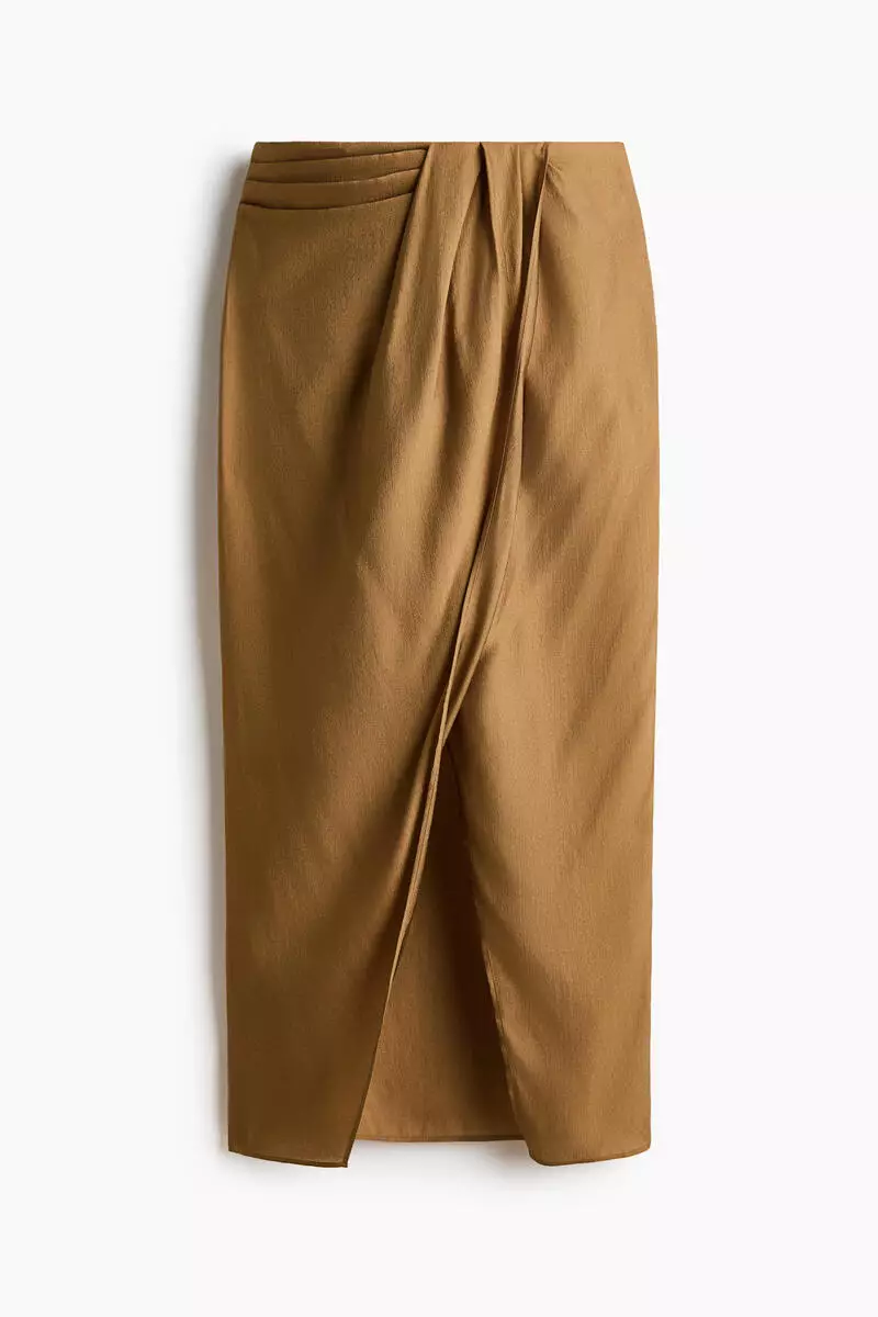 Twist-detail wrap skirt