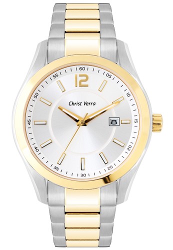 Christ Verra Fashion Men's Watch CV 52200G-13 SLV/SG White Silver Gold Stainless Steel