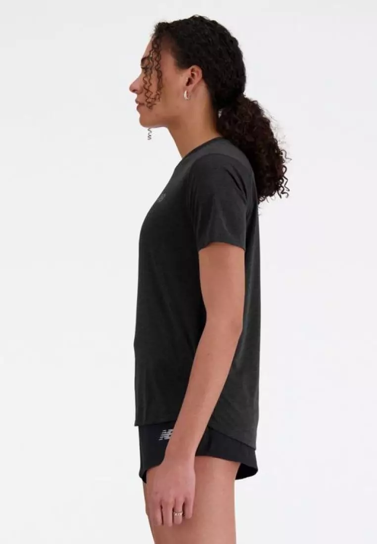 New Balance Athletics Women's Running Shirt Earth Shadow Heather