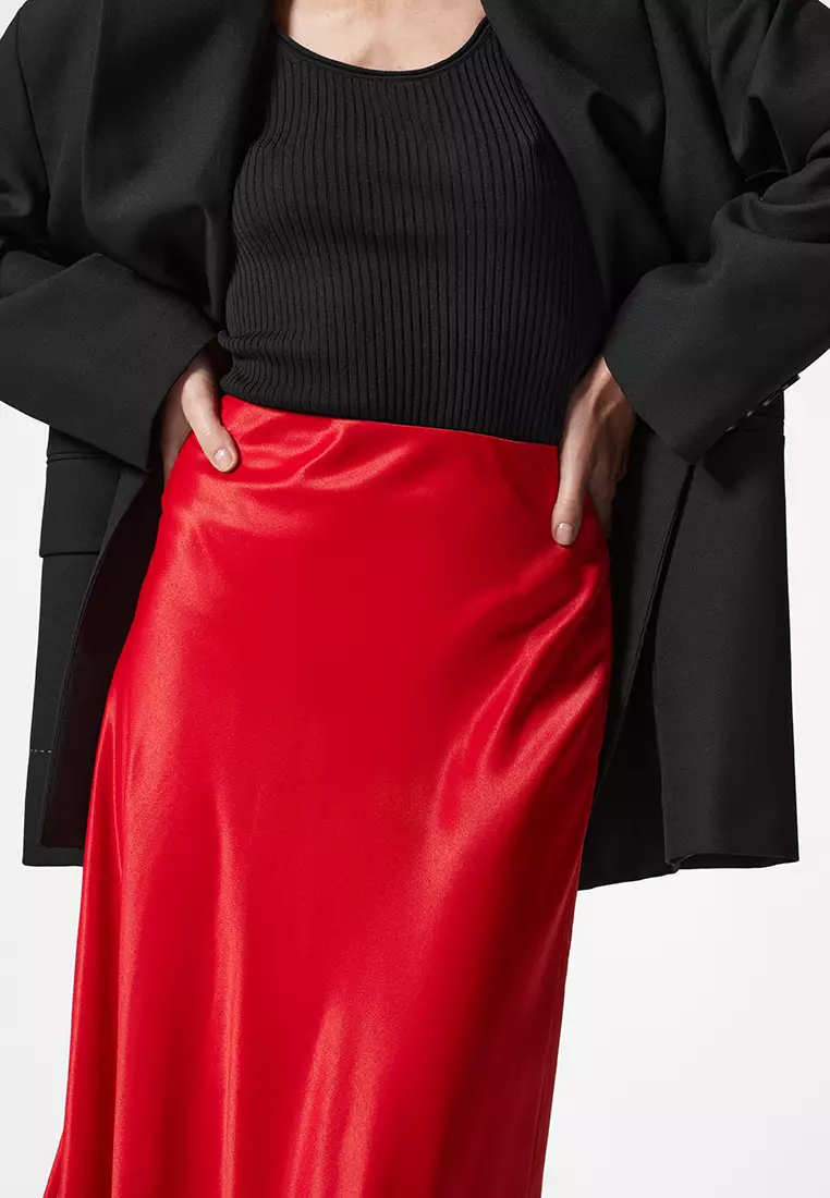 Satin Midi Skirt