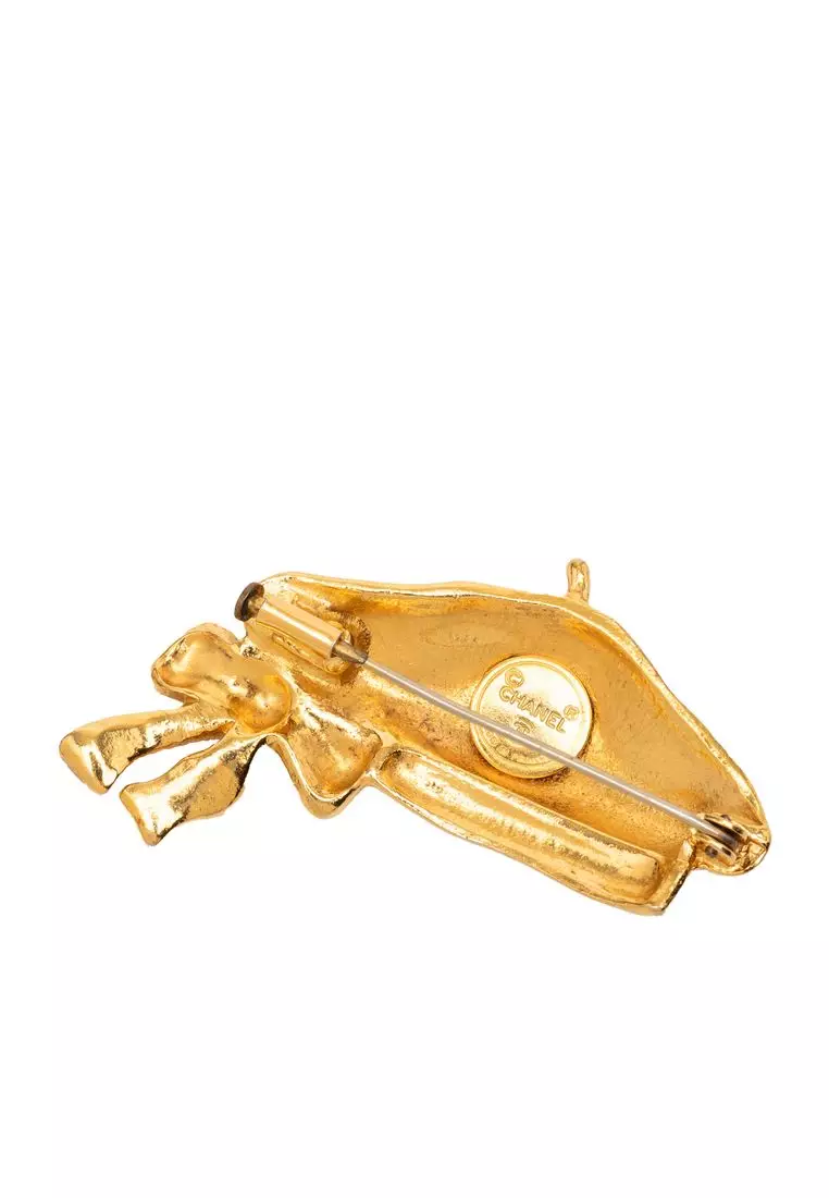 Pre-Loved Chanel Gold Plated Beret Hat Brooch
