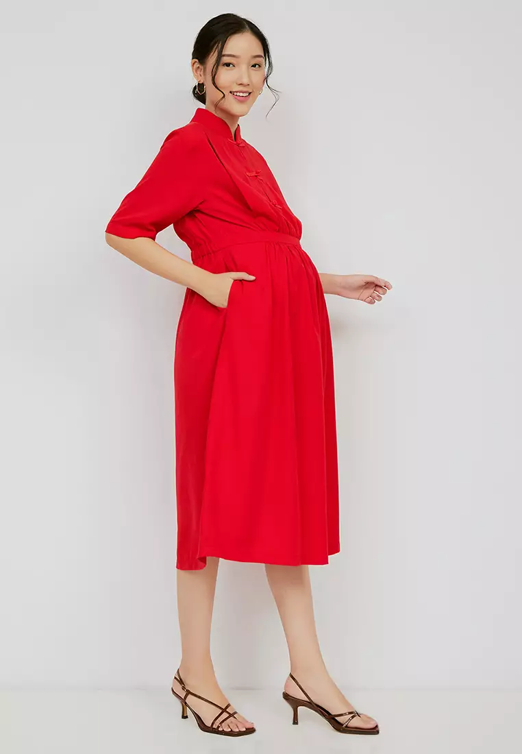 Red discount breastfeeding dress