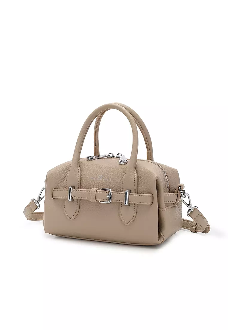Women's Top Handle Bag / Sling Bag / Crossbody Bag / Shoulder Bag (Tas Tangan Wanita / Tas Selempang Wanita / Tas Bahu Wanita) - Krem