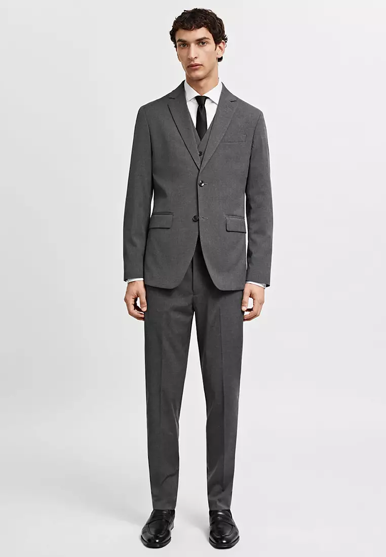 Stretch Fabric Slim-Fit Suit Jacket