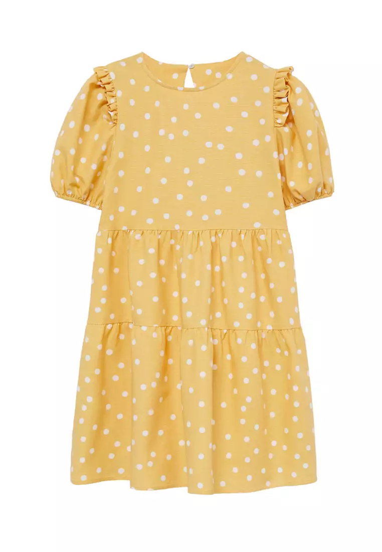 Mango yellow hot sale polka dot dress