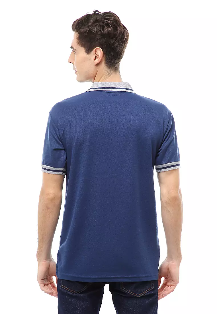 Jack T-Shirt Atasan Kasual Kaos Polos Pria Kerah Lengan Pendek Material Cotton ORIGINAL - Navy