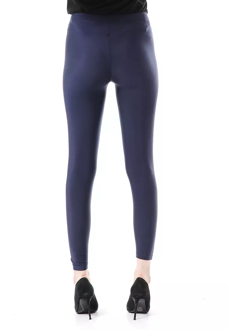 Kavita Celana Legging Bawahan Wanita Motif Polos Relaxed Fit High Quality - Navy