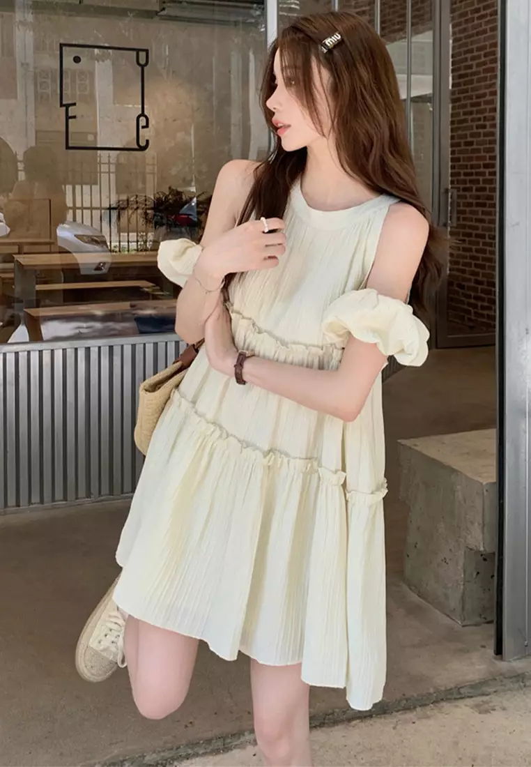 Sunnydaysweety 2024 Summer Elegance Off Shoulder Loose Dress