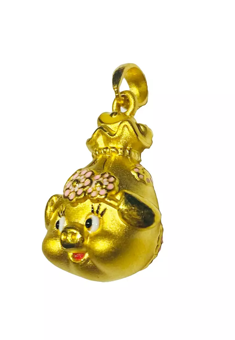 LITZ JINXI 999 (24K)  Gold Pig Pendant  啵啵猪吊坠 EGP0052 (2.67g)