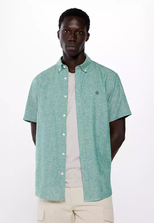 Short-Sleeved Linen Shirt
