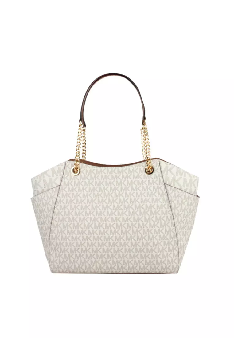 Jet Set Large Color-Block Signature Logo Tote Bag In Vanilla 35S4GTVT3B