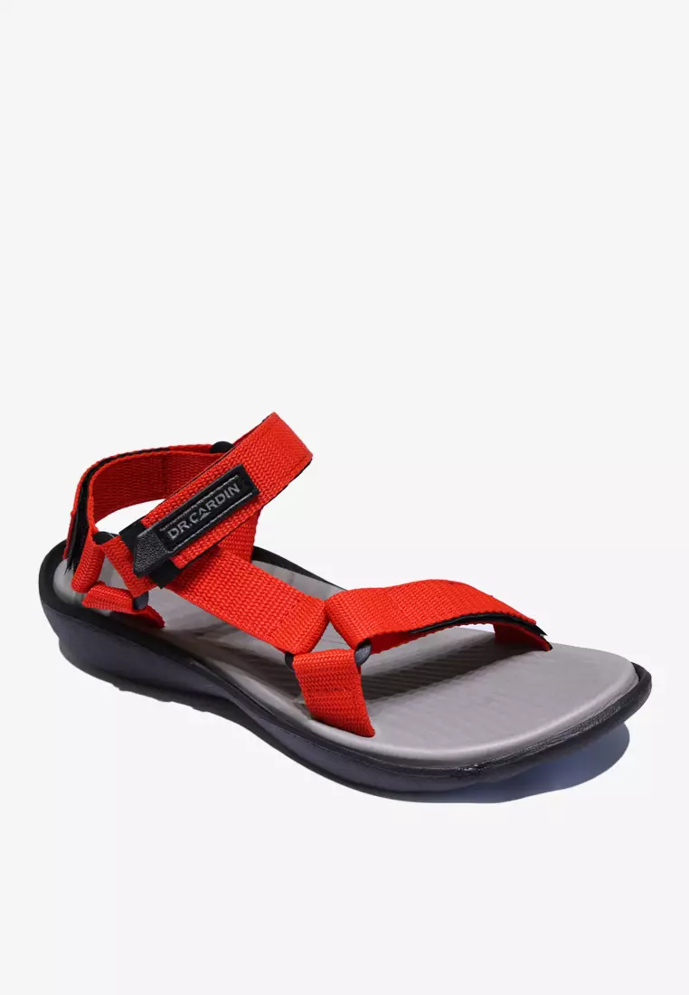 Red black sale sandals