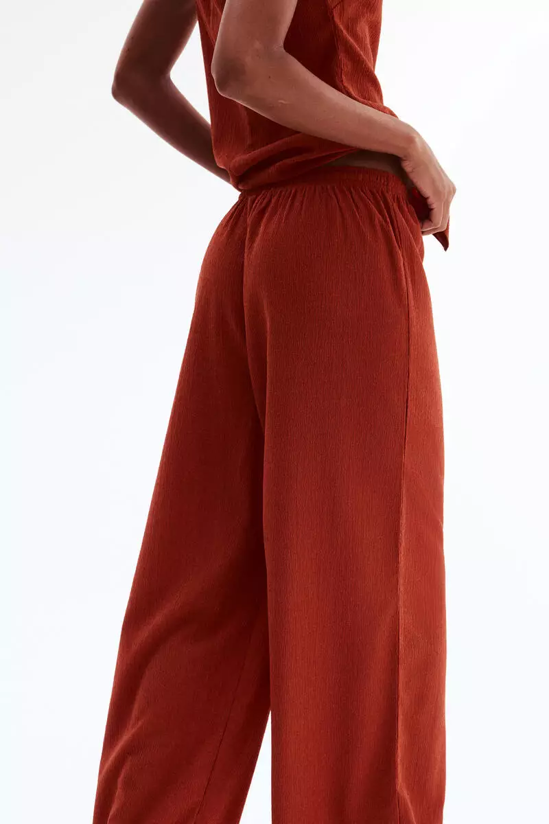 Textured jersey trousers