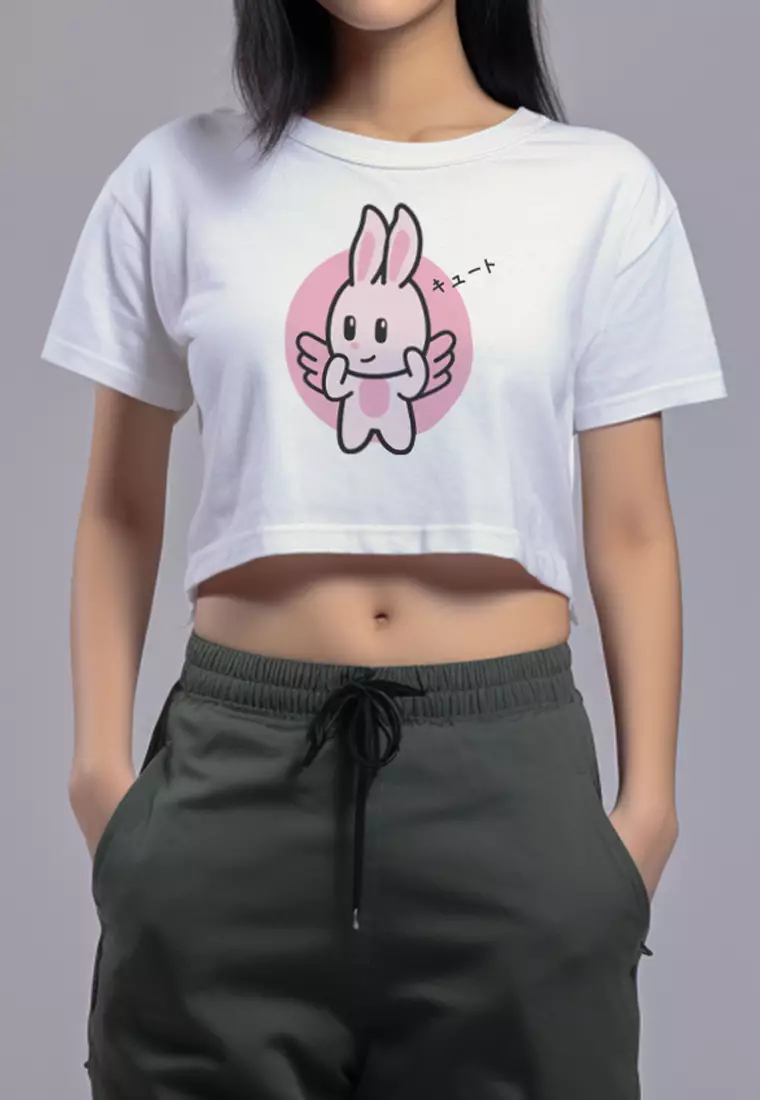 LT980U s-s Lds Crop Angel-b wh