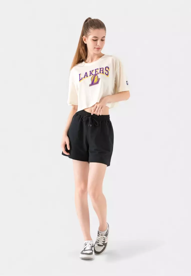 Los Angeles Lakers Crop Top for Women Box Fit Core Collection Cropped T-Shirt
