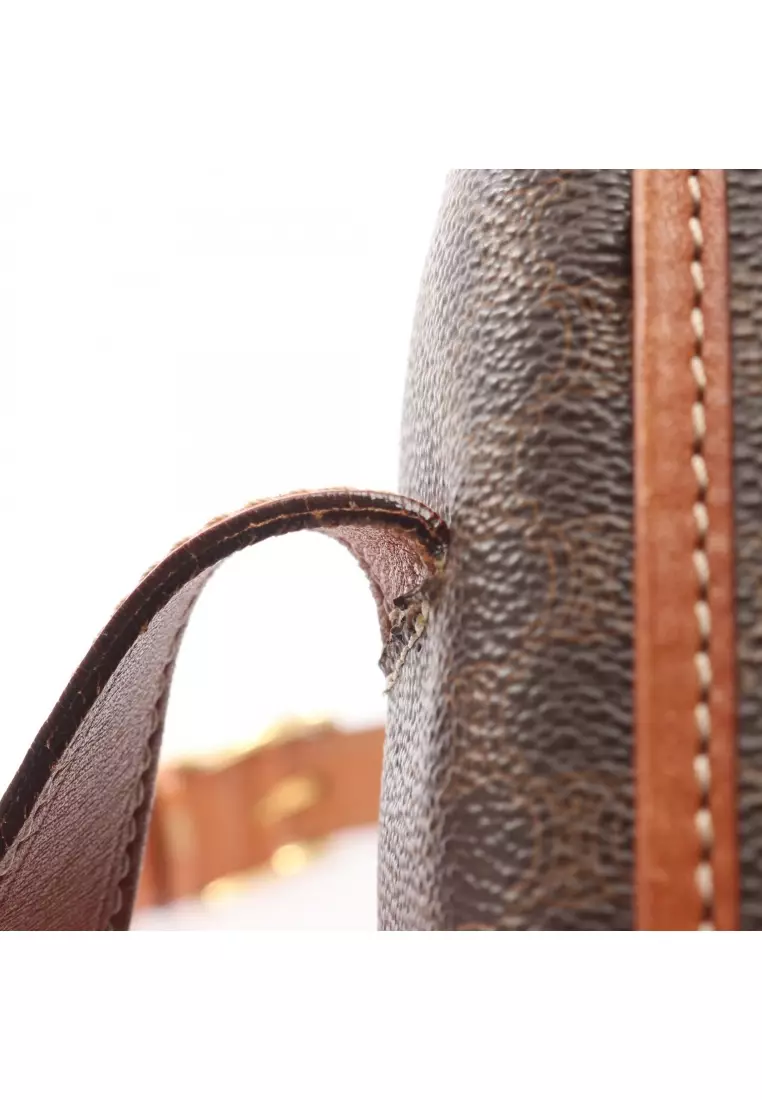 Pre-Loved Celine Macadam Shoulder bag PVC leather Dark brown Brown