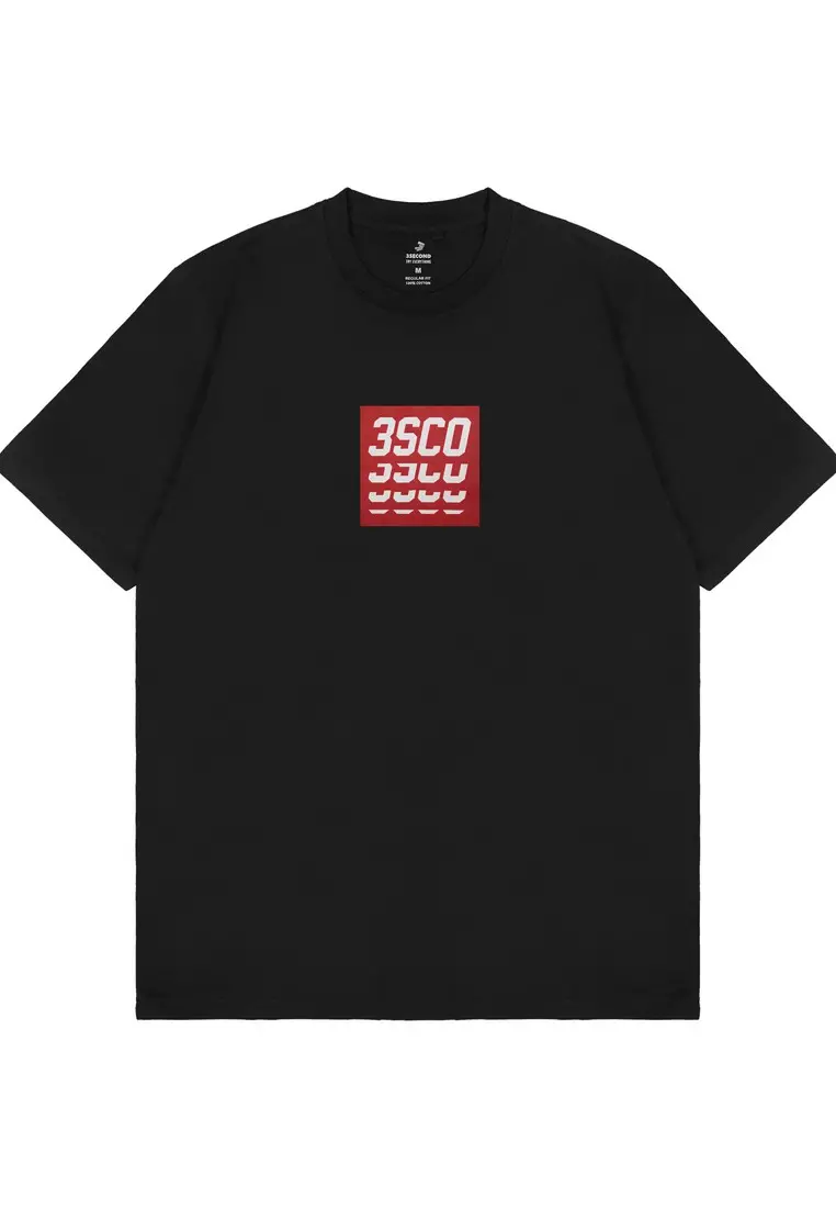 3Second Men's T-Shirt Short Sleeve Regular Fit Cotton Logo Script Phiar OL-C030425