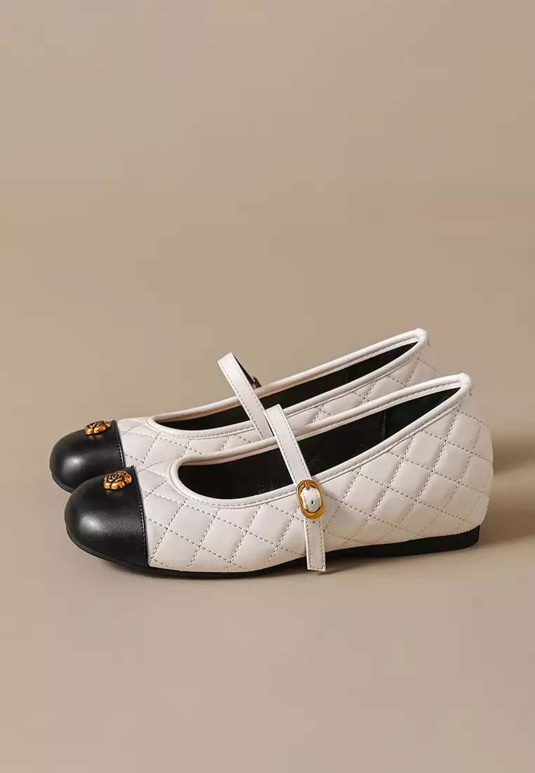 Camellia Quilted Mary Jane Shoes WW350-2