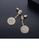 Glamorousky white Fashion Vintage Plated Gold Geometric Texture Round Earrings with Cubic Zirconia 358F6AC4190670GS_4