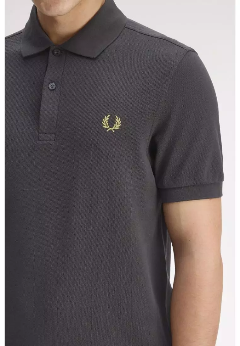 Fred Perry M6000 The Fred Perry Shirt (Anchor Grey / Tennis Ball Yellow / Tennis Ball Yellow)