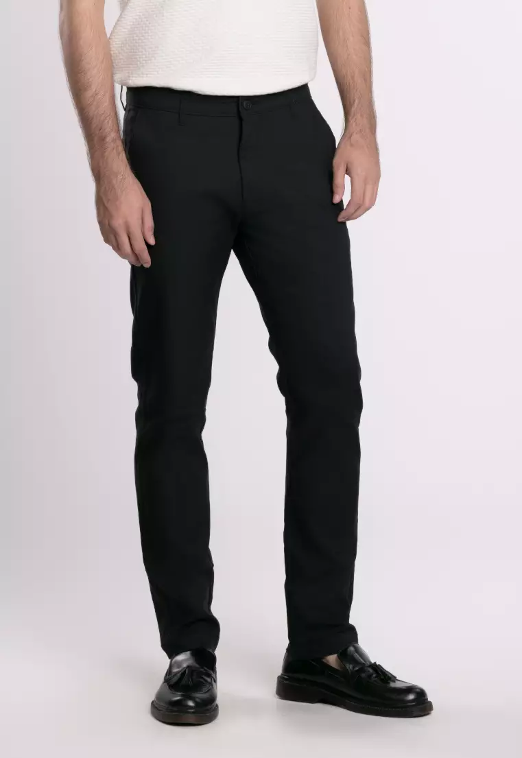 MOC Celana Panjang Chinos Pria Slim Fit BARNIE-BLACK