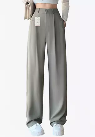パンツ WOOALONG Flor logo long wide pants GREY WE2DWD335GY Flor logo long wide pants - GREY - 감도 깊은 취향 셀렉트샵 29CM