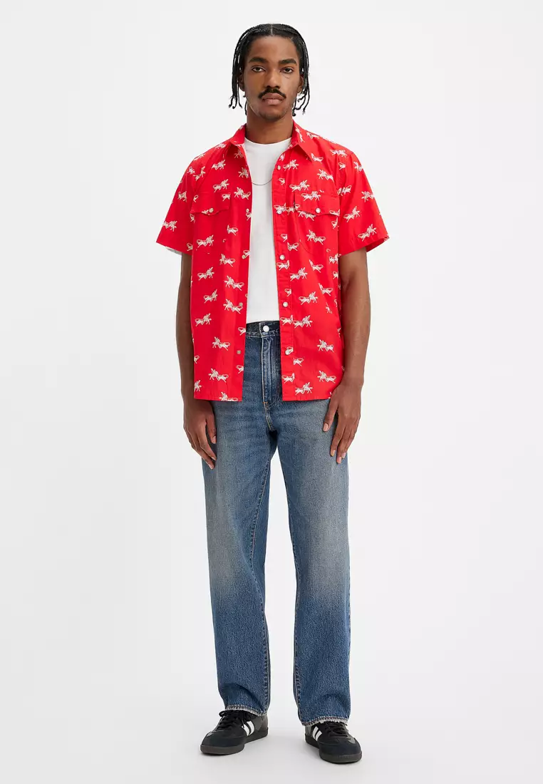Button up sales levi jeans