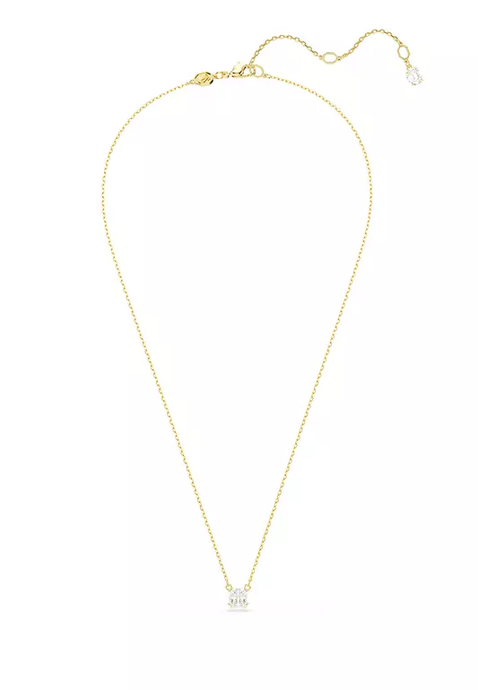 Stilla Pendant, Square Cut, White, Gold-Tone Plated