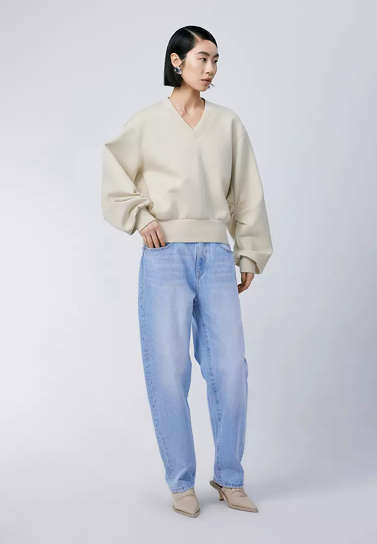 V領寬鬆套頭衛衣