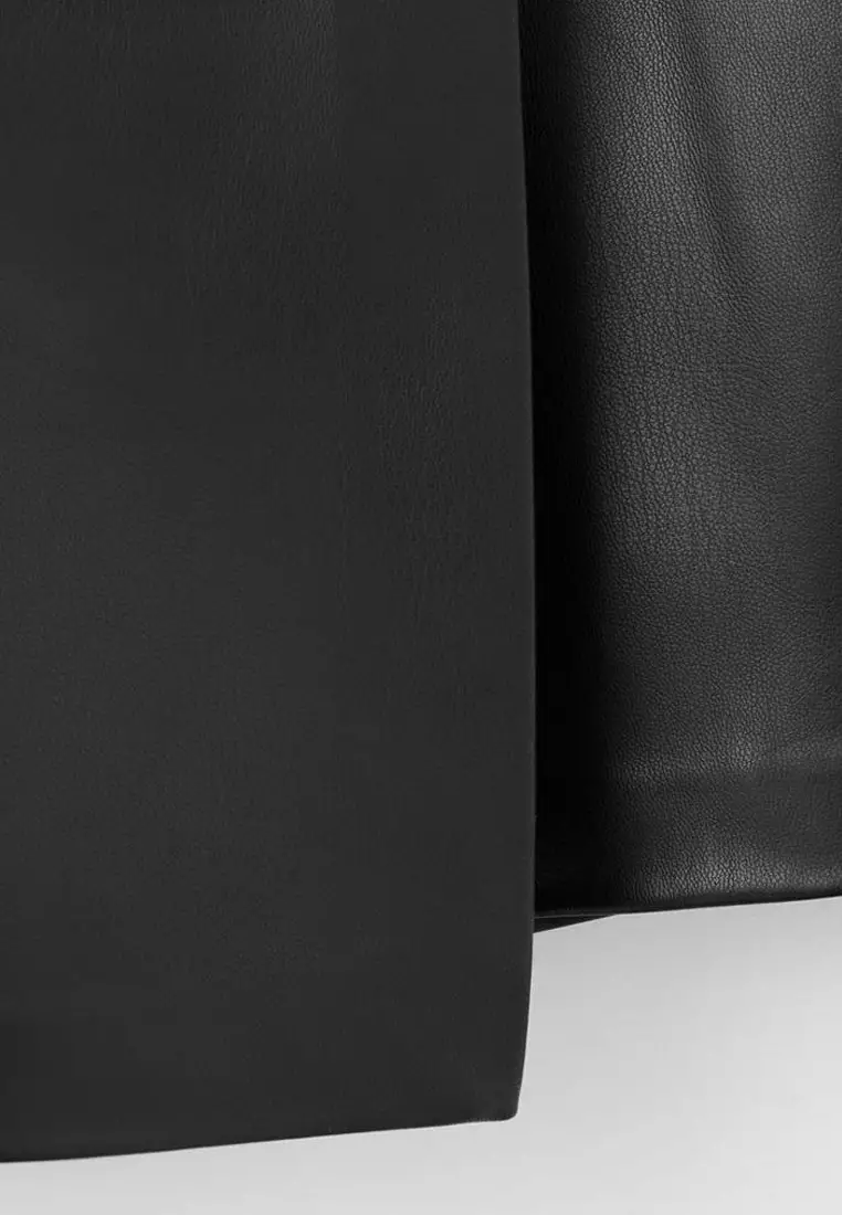 Faux Leather Skirt With Buckle