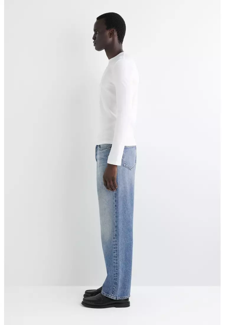 SLIM RIBBED COTTON LONG-SLEEVED T-SHIRT