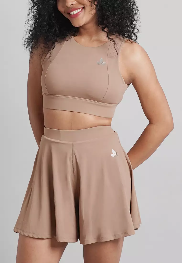 Wren Set: Crop Top Sports Bra & Culottes Shorts