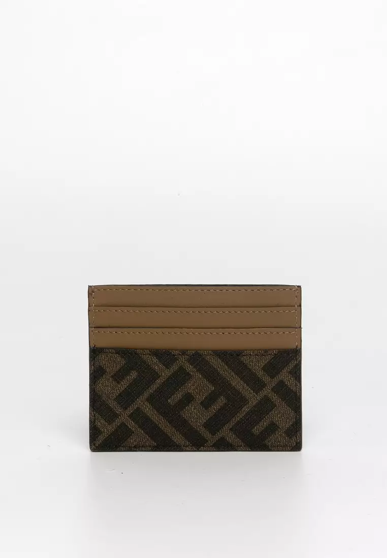 Fendi Brown And Black Forever Key Ring Card Holder