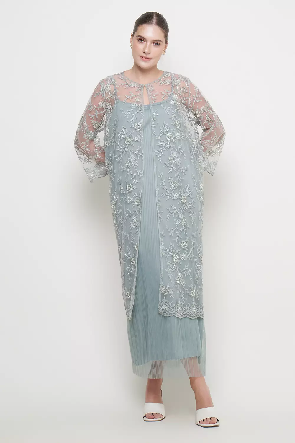 Ruella Dress in Greyish Green