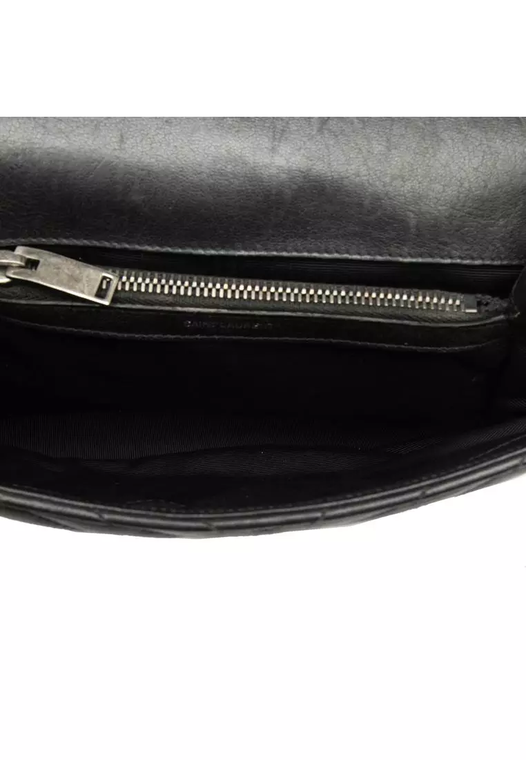Pre-Loved Saint Laurent Medium Chevron Sheepskin Monogram College Satchel
