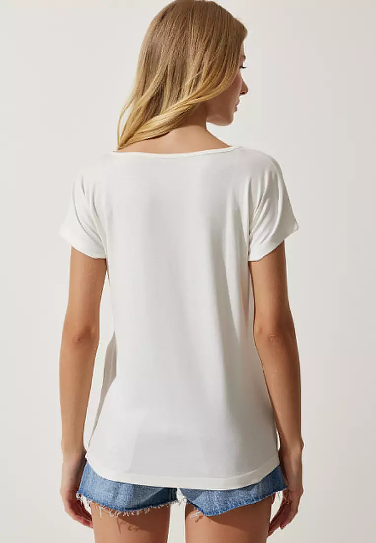 Viscose V-Neck Lace Top