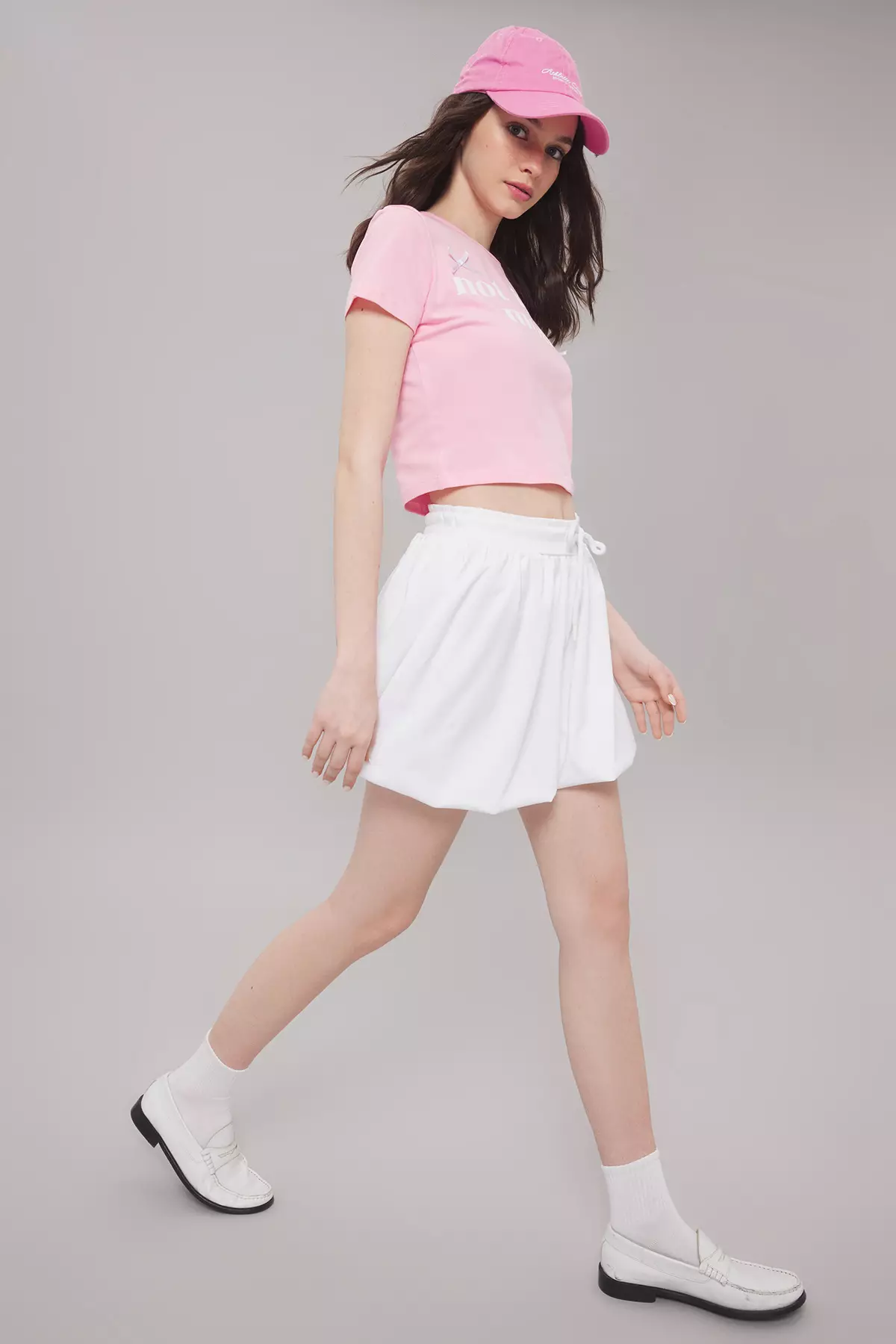 Buy Trendyol White Lace-Up Waist Balloon Mini Skirt 2025