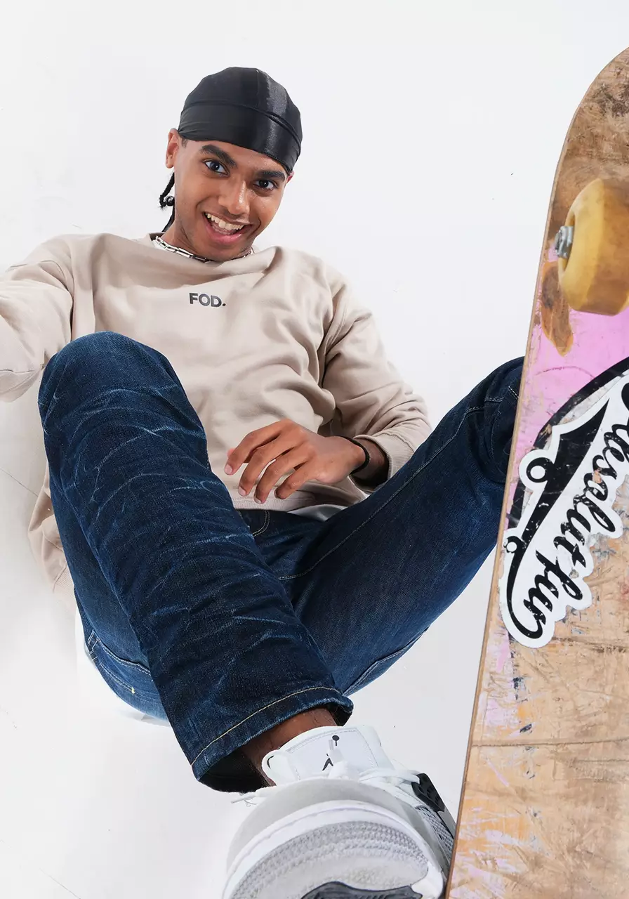 Celana Panjang Jeans Pria Regular A4 Series Medium Blue