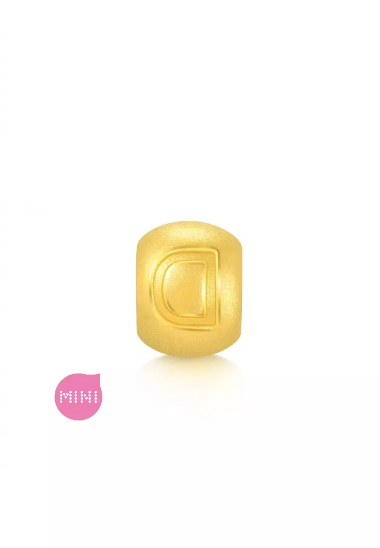 Charme 999 24K Gold Letter D Alphabet Charm 92898C (Bracelet not included)