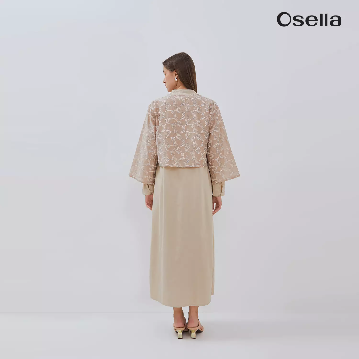 Osella Layla Embroidered Outer Set Maxi Dress 1157660287 | Dress Raya Lengan Panjang Wanita