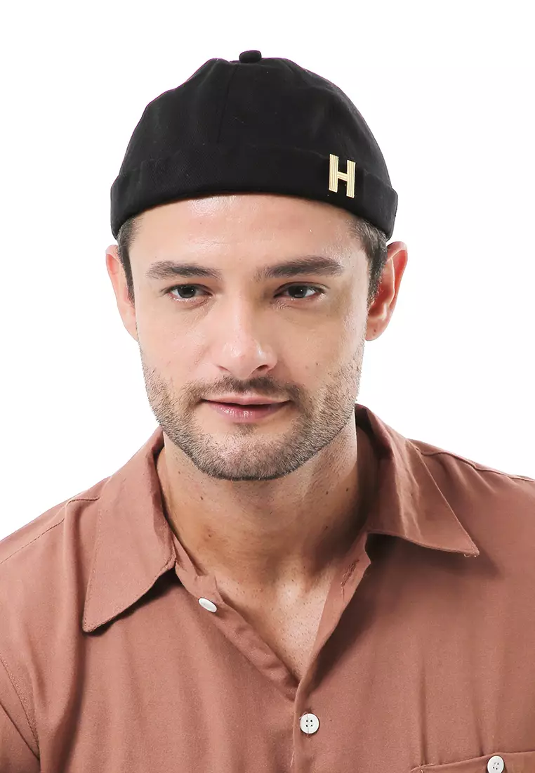 Kai Topi Peci Miki Hat Polos Pria Wanita Uniqe Design Material Cotton ORIGINAL - Black