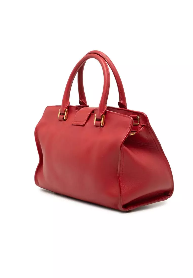 Pre-Loved Saint Laurent Baby Leather Monogram Downtown Cabas Satchel